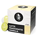 Kaffekapslen Latte Macchiato Vanilla package and capsule for Dolce Gusto
