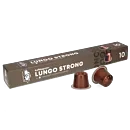 Kaffekapslen Lungo Strong Premium package and pod for Nespresso
