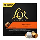 L'OR Delizioso 20 package and pod for Nespresso
