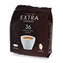 Kaffekapslen Extra Strong 36 package and pods for Senseo